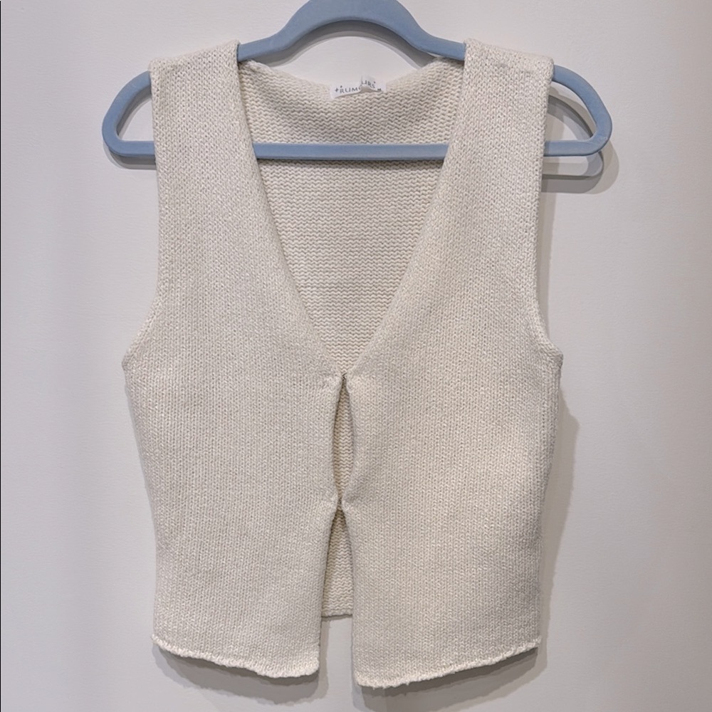 Rumored White Sleeveless Knit Top